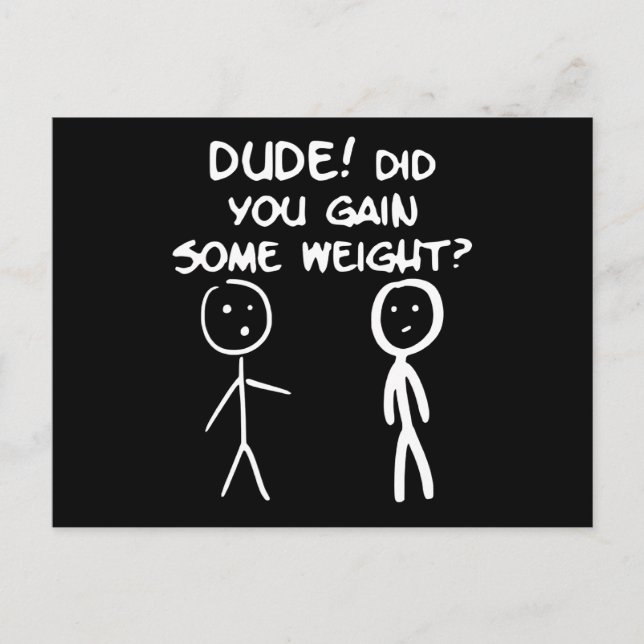 Naughty Minimalsim Comic Joke Stick Man Abbildung Postkarte (Vorderseite)