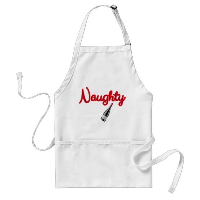 Naughty mit Weinflasche Schürze (Vorne)