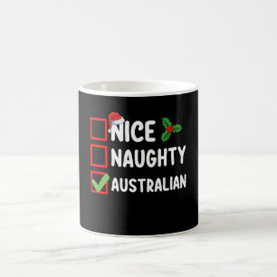 Naughty Nice Australian Christmas List Holiday Kaffeetasse