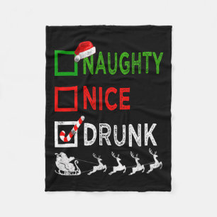Naughty Nice Betrunken Christmas Pajamas Funny San Fleecedecke