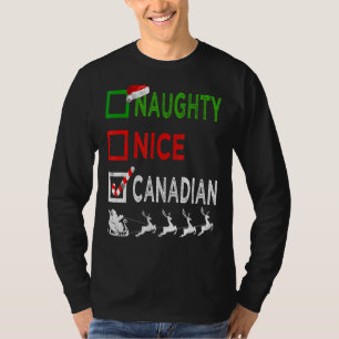 Naughty Nice Canadian Christmas Pajamas Funny Sant T-Shirt