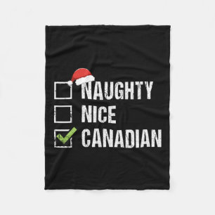 Naughty Nice Canadian Weihnachtsmannmütze Kanada W Fleecedecke