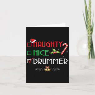 Naughty Nice Drummer Group Matching Weihnachtsgesc Karte