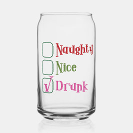Naughty Nice Drunk Funny Holiday Christmas Dosenglas