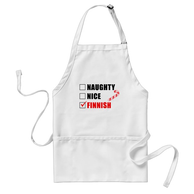 Naughty Nice Finland Christmas Design Adult Schürz Schürze (Vorne)