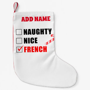 Naughty Nice Französisch Personalisiert Kleiner Weihnachtsstrumpf