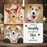 Naughty Nice Funny Dog 3 Pet Foto Weihnachten Ornament Aus Metall<br><div class="desc">Ein bisschen unartig, aber vor allem nett! Die neue personalisierte Ornament-Kollektion - ein bisschen schick aber meistens nett! Unsere modernen und lustigen Ornamente sind die perfekte Ergänzung zu Ihrem Weihnachtsbaum in dieser Ferienzeit. Unsere Ornamente sind für Liebhaber von Haustieren konzipiert und bieten niedliche und lustige Bilder von Ihren Pelzfreunden -...</div>