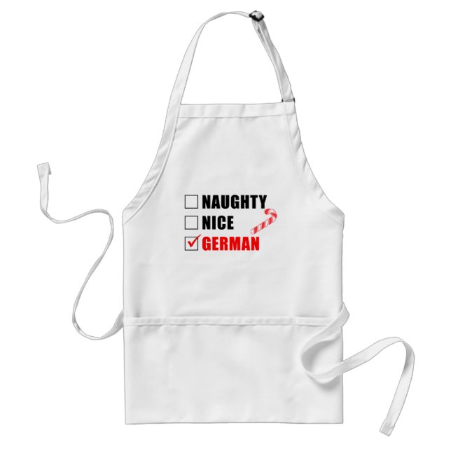 Naughty Nice German Christmas Design Adult Schürze (Vorne)