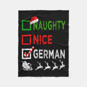 Naughty Nice German Christmas Pajamas Funny Santa Fleecedecke