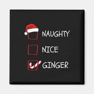 Naughty Nice Ginger Weihnachtsliste Magnet