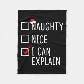 Naughty Nice ich kann erklären Funny Weihnachten W Fleecedecke
