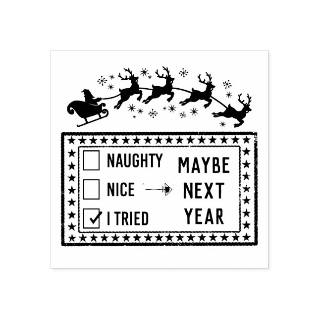 Naughty nice Ich versuchte nächstes Jahr lustiges  Gummistempel (Prägung)
