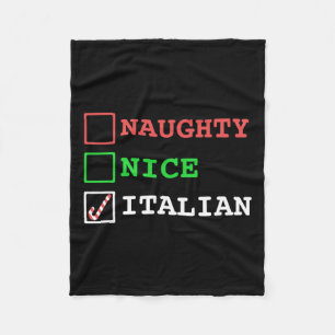 Naughty Nice Italian Xmas Funny Christmas Italien Fleecedecke