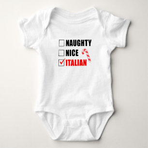 Naughty Nice Italien Père Noël Liste Bébé Body