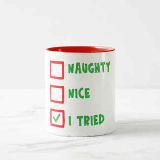 Naughty Nice J'Ai Essayé La Mug De Noël