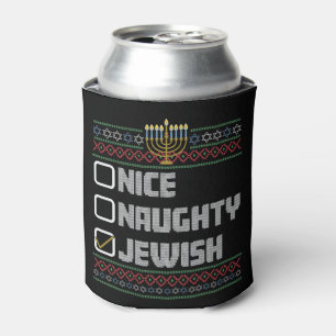 Naughty Nice Jewish Santa Ugly Christmas Hanukkah Dosenkühler
