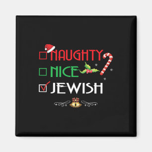 Naughty Nice Jüdische Gruppe Matching Weihnachtsge Magnet
