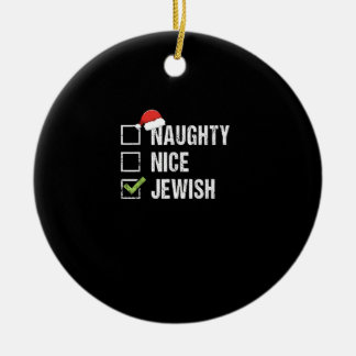 Naughty Nice Jüdischer Weihnachtsmann Weihnachten Keramik Ornament