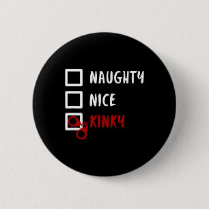 Naughty Nice Kinky Weihnachtsliste Santa Handcuffs Button