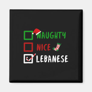 Naughty Nice Libanon Funny Libanon Weihnachtsgesan Magnet