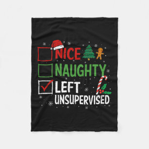 Naughty Nice Links unbeaufsichtigt Weihnachts Paja Fleecedecke