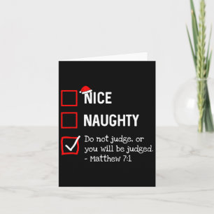 Naughty Nice List Funny Religious Christlich Chris Karte