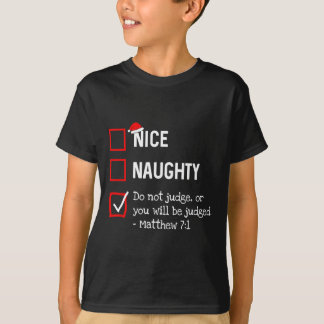 Naughty Nice List Funny Religious Christlich Chris T-Shirt
