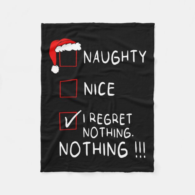 Naughty Nice List I bereut nichts Weihnachten Männ Fleecedecke (Vorderseite)