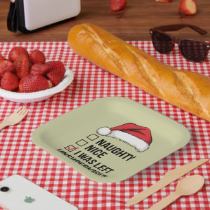 Naughty Nice List I wurde unbeaufsichtigt Weihnach Pappteller