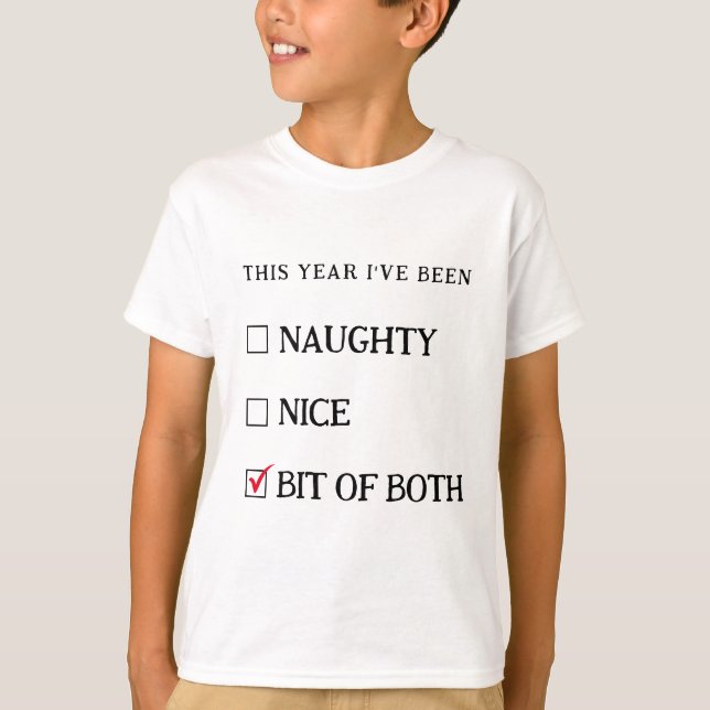 Naughty Nice List Niedliche Weihnachtskids' T-Shirt (Vorderseite)
