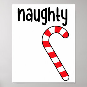 Naughty Nice Matching Paares Weihnachten Pajamas Poster