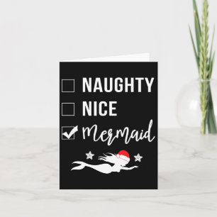 Naughty Nice Mermaid Funny Mermaid Weihnachten Karte