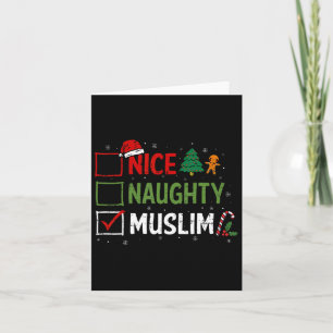 Naughty Nice Muslim Christmas Pajamas Santa Claus Karte