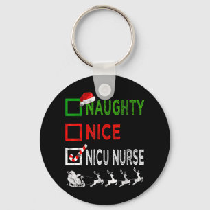 Naughty Nice Nicu Nurse Christmas Pajamas Funny Sa Schlüsselanhänger