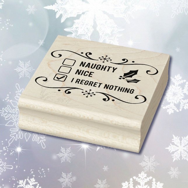 Naughty Nice No bereut Weihnachten auf der Weihnac Gummistempel (Von Creator hochgeladen)