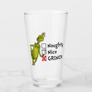 Naughty, Nice oder Grinch Zitat Glas