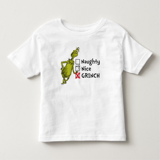 Naughty, Nice oder Grinch Zitat Kleinkind T-shirt (Vorderseite)