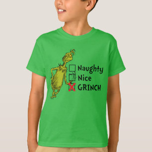 Naughty, Nice oder Grinch Zitat T-Shirt