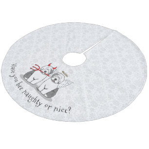 Naughty & Nice Old English Sheepdogs (Gray 1) Fleece Weihnachtsbaumdecke