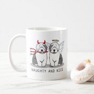 Naughty & Nice Old English Sheepdogs (Gray 1) Kaffeetasse