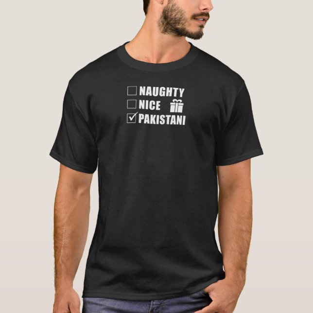 Naughty Nice Pakistani Christmas Santa List Raglan T-Shirt (Vorderseite)