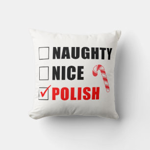Naughty Nice polnischen Weihnachtsdesign Kissen