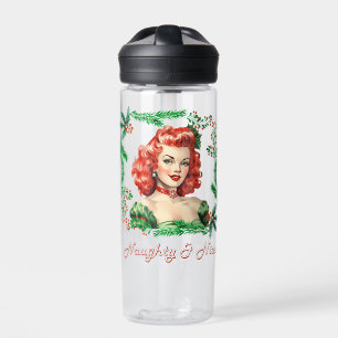 Naughty & Nice Retro Christmas Pinup Trinkflasche