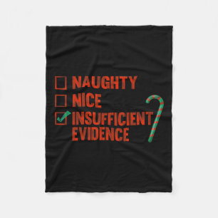 Naughty Nice Unausreichender Beweis Funny Christma Fleecedecke