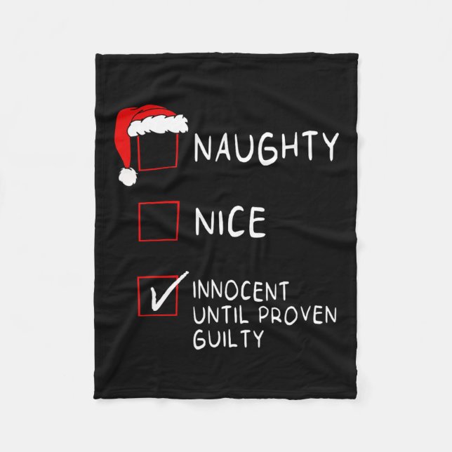 Naughty Nice unschuldig bis schuldig Weihnachten M Fleecedecke (Vorderseite)
