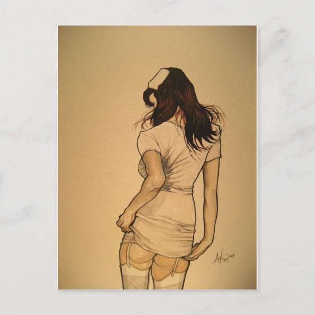 Naughty Nurse Postkarte (Vorderseite)
