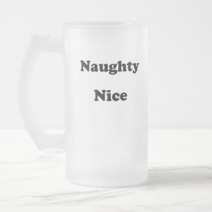 Naughty oder Nice Black lustig Mattglas Bierglas