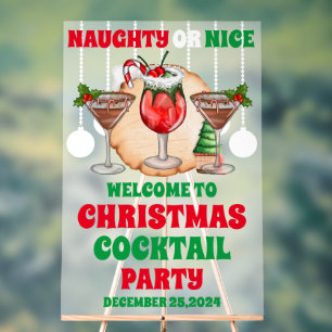 Naughty oder Nice Christmas Cocktail Party Mattier Acrylschild