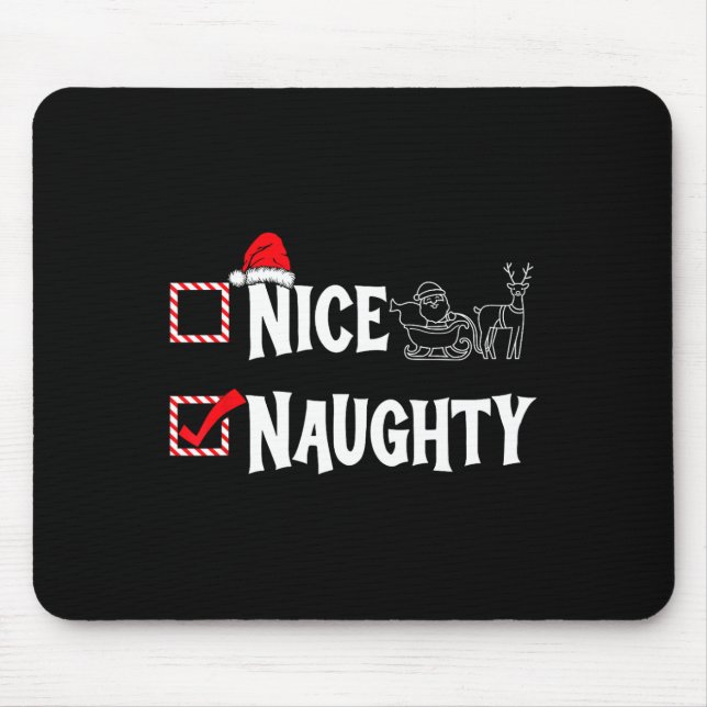 Naughty oder Nice Christmas List Couple Naughty Mousepad (Vorne)