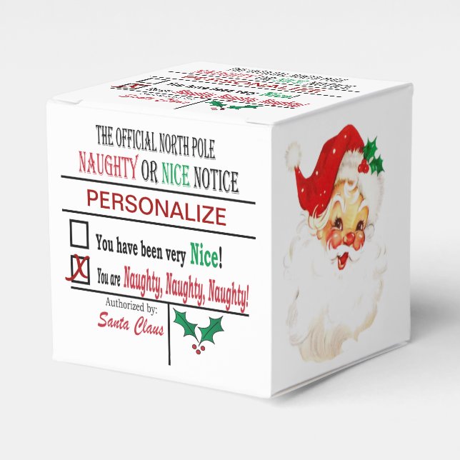 Naughty oder Nice Christmas Santa Geschenkschachtel (Vorderseite)